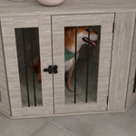 Square Dog Cage, Cushion Latch, Walnut