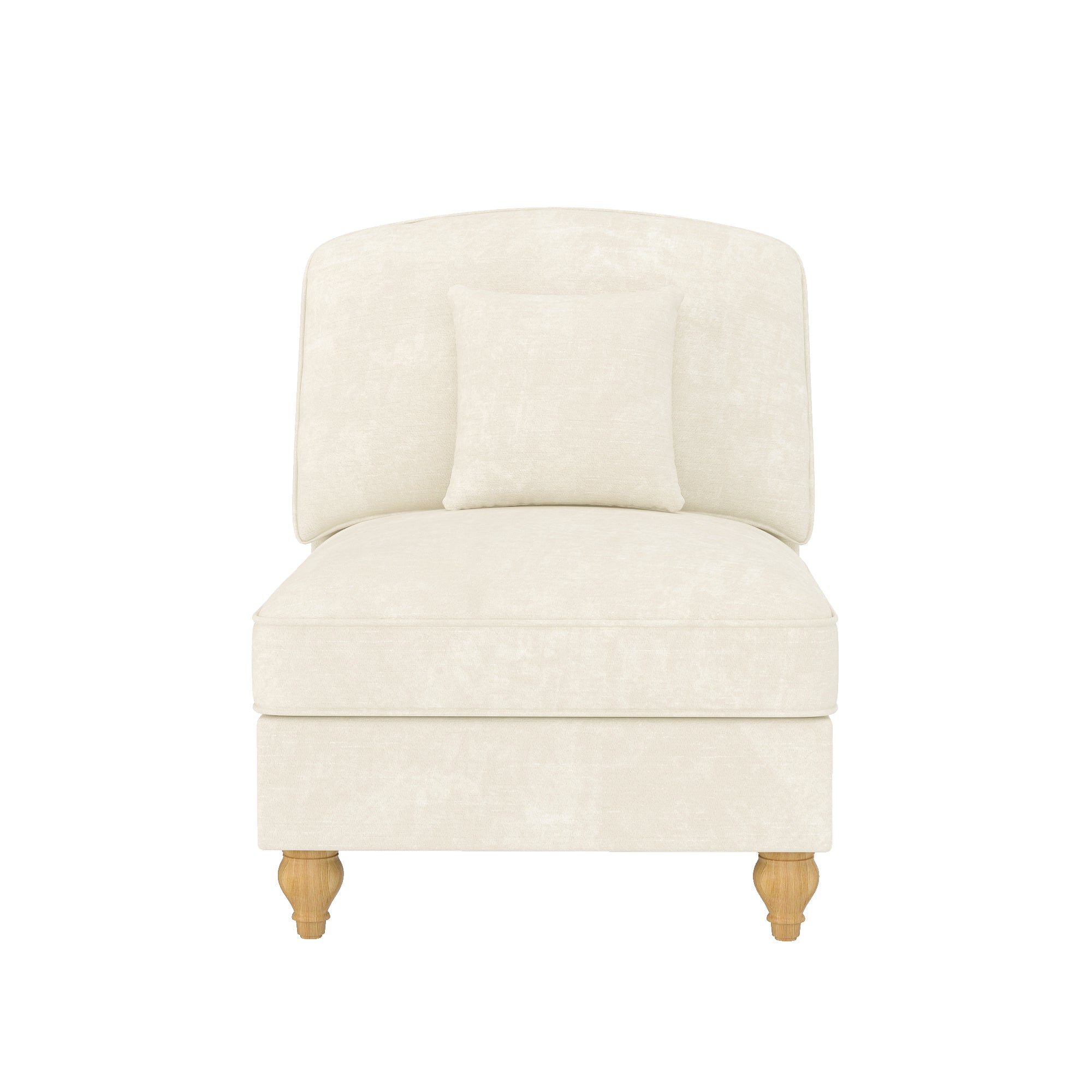 Windsor Sofa without Armrests with 1 Cushion, Chenille, White