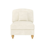 Windsor Sofa without Armrests with 1 Cushion, Chenille, White