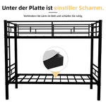Twin over Twin Bunk Bed Convertible 2 Beds Ladders Railings, Metal Structure