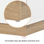 Nightstand 2 Drawers Storage - White/Oak E1 Chipboard