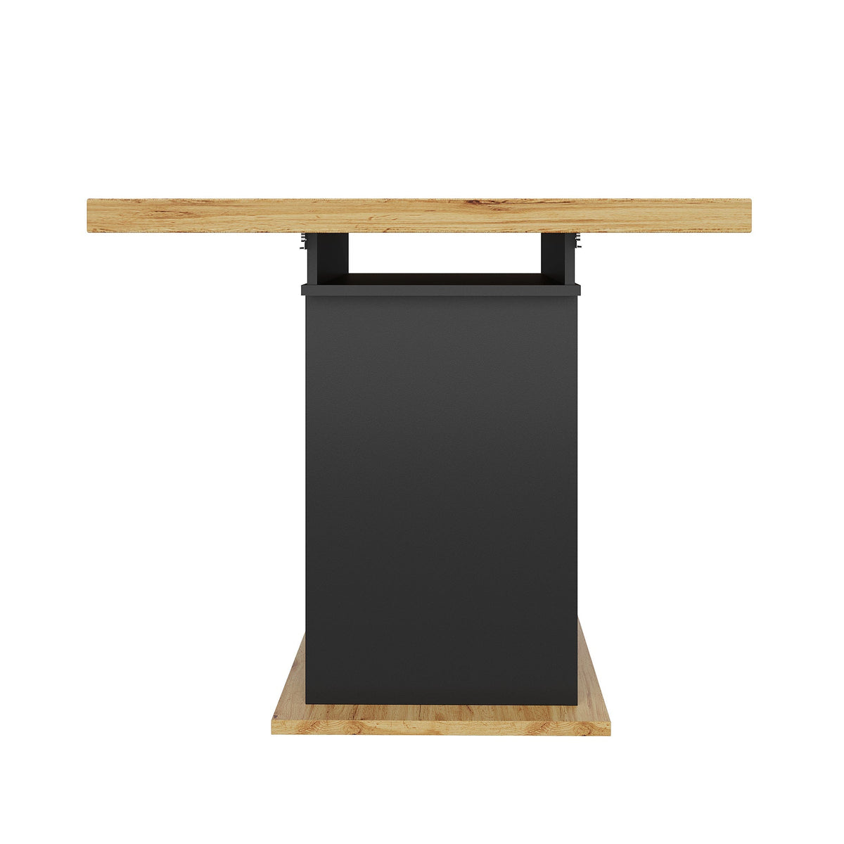 Telescopic Dining Table 110-140x80cm Extendable Foldable Storage Cabinet