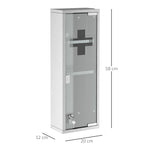 Medicine Cabinet First Aid Cabinet 20x12x58cm Home Office Stainless Steel Silver
