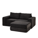 Corduroy 2-in-1 Sofa Bed with Removable Footstool and Modular Design, Corduroy
