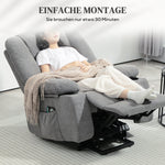 Electric Recliner Lift Massage Heating Side Pocket, Dark Grey