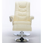 Massage Chair with 5-Point Massager & Ottoman, PU Upholstery, Beige