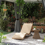 Sun Lounger, Water-Repellent, 120 kg Load Capacity, Polyrattan Beige