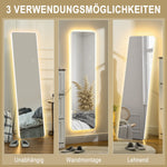 Full-Length Mirror, LED, 3 Light Colors, Transparent