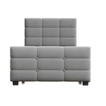 Upholstered Bed with Pull-out Bed, 90x190cm, Grey Velvet Fabric