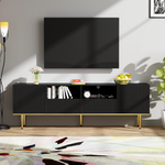 TV Cabinet, Modern with Golden Feet and Edge
