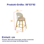Chenille Swivel Bar Stools, Set of 2 with 360° Rotation and Cut-Out Backrest, Gold and White