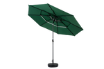 Outdoor Umbrella Double Sided Rectangular 14.8 Ft Large Crank - Dark Green (No Base)