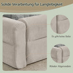 Double Bed 160x200cm Comfortable Backrest Sturdy Frame Easy Assemble Beige Chenille