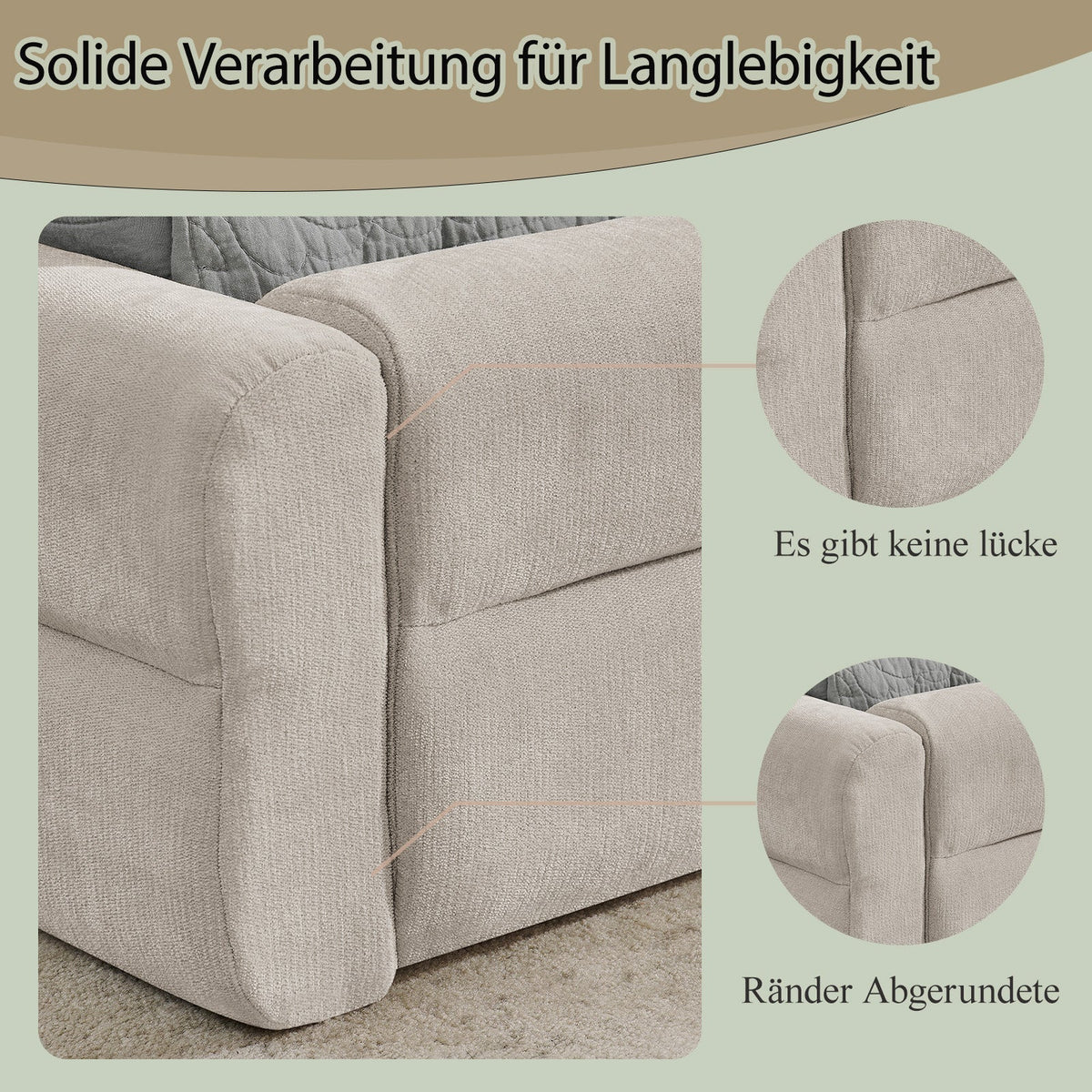 Double Bed 160x200cm Comfortable Backrest Sturdy Frame Easy Assemble Beige Chenille
