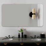 Frameless Bathroom Mirror 90x70 cm, Rounded Corners, Silver Glass