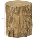 Side Table Tree Stump Look Adjustable Feet Waterproof, 37x37x43 cm