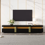 Lowboard TV Cabinet, Modern Marble Look with 3 Drawers, for up to 90-inch TVs