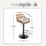 Modern Bar Stool Set of 2, Adjustable with Footrest, Beige