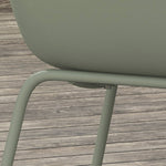 Garden Chairs Set of 4 with Backrest Armrests Weatherproof - Plastic/Metal Green