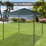 Pavilion Roof Replacement 3x3m Sunshade Polyester Dark Grey