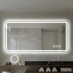 Frameless LED Bathroom Mirror 60x100cm Anti-Fog, Tempered Glass
