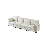 Modular Corner Sofa U-Shaped 6-Seater Storage Ottoman Chaise - Chenille
