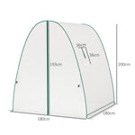 Greenhouse Roll-Up Door 2 Windows Winter-Proof Steel White