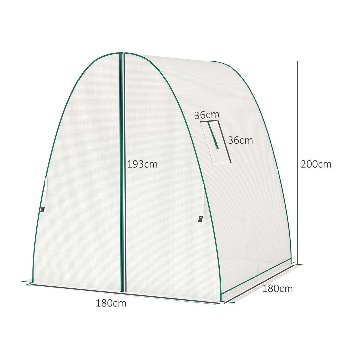 Greenhouse Roll-Up Door 2 Windows Winter-Proof Steel White