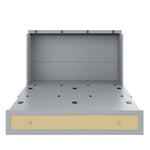 Mobile Wall Bed 140x200cm with Drawers & USB, Grey