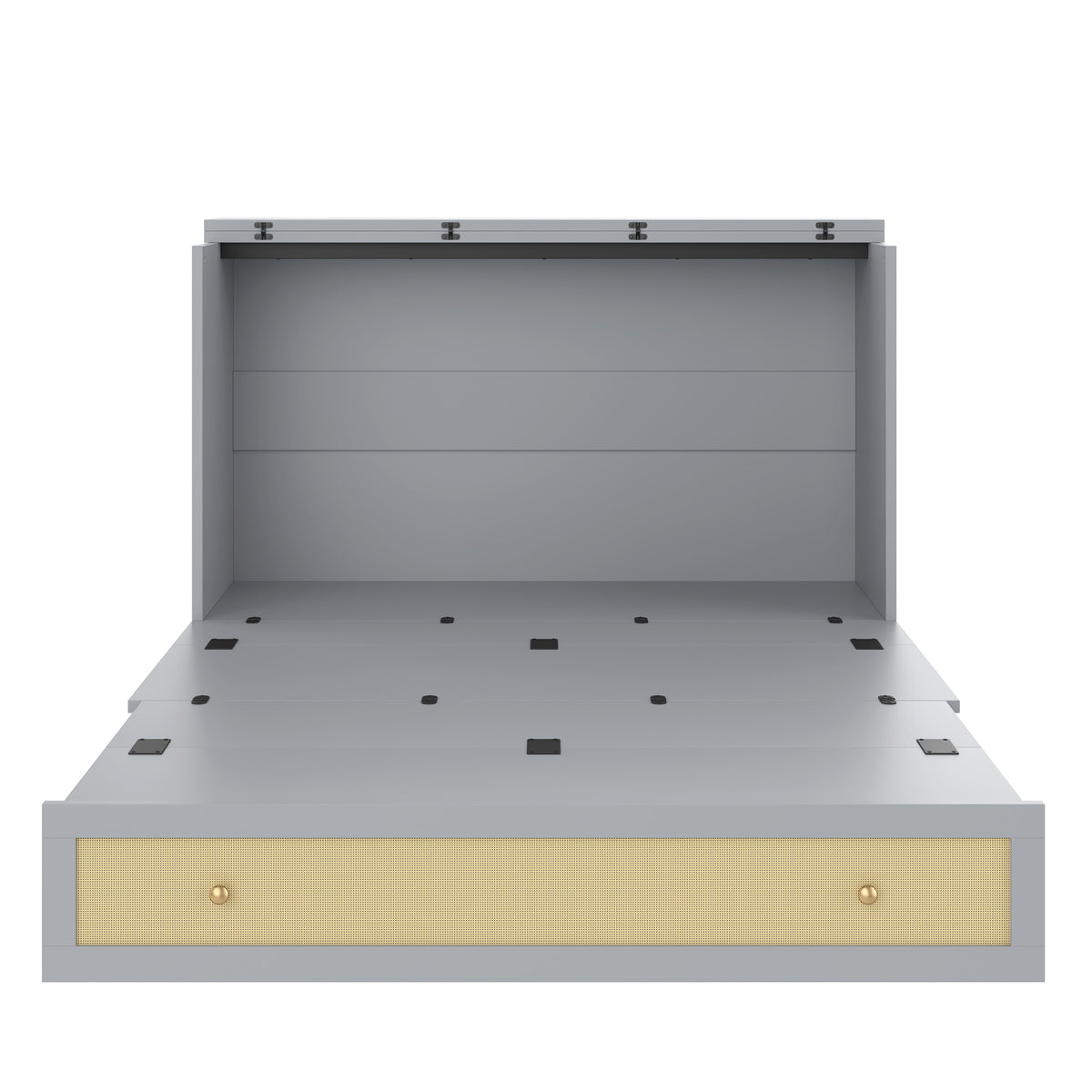 Mobile Wall Bed 140x200cm with Drawers & USB, Grey