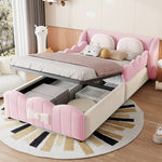 Children's Upholstered Bed 90x200 Hydraulic Storage, Velvet