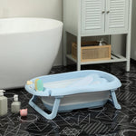 Baby Bathtub, Foldable Non-Slip Safe, Light Blue