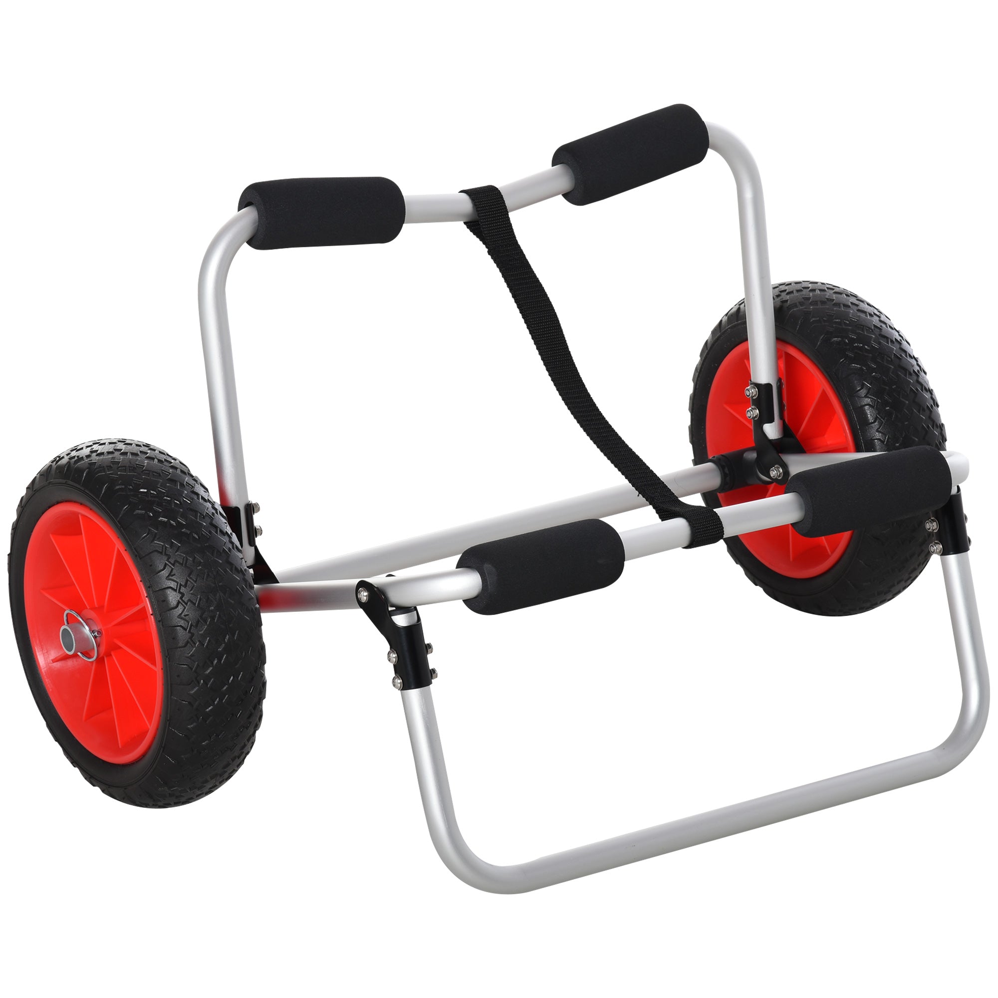 Canoe/Kayak/Surf Trolley Foldable with PU Wheels Padded Aluminum, Silver