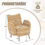 Armchair Modern Circular Pattern Side Pocket Solid Wood Legs - Fabric