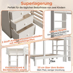 Bunk Bed 90x200 cm with Wardrobe & Storage Drawers, White