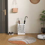 Umbrella stand with 4 hooks and water tray, steel, white