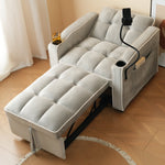 3-in-1 Extendable Single Sleeper Sofa with Cup/Phone Holders, Perfect for Small Spaces