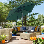 Folding Parasol Garden Market Umbrella Hand Crank Aluminum Ø2.6m Dark Green Polyester
