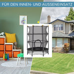 Children's Trampoline, Ø140 cm, with Safety Net, Black Steel Plastic