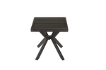 Outdoor Aluminum Square Side Table End Table, Weather Resistant, Dark Brown
