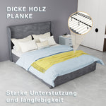 Modern Upholstered Bed 140x200 cm Gas Lift Storage, Grey