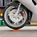 Motorcycle Cleaning Stand, Roller Stand, Tire Cleaning & Chain Lubrication, Orange