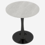 Coffee Table Round Marble Top Mid-Century Modern 27.6-inch - Black