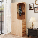 Wardrobe 70x40x170cm Drawers Single Door Open Storage - Wood Color