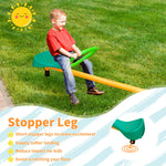 Kids Seesaw Outdoor Teeter Board Non-Slip Handle, Green Yellow