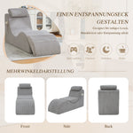 Modern Leisure Chair with Ergonomic Design and Side Pocket, Light Grey