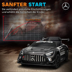 Mercedes Electric Ride-On Car with 12V Battery and LED Lights, Black