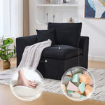 Nordic Style Single-Seater Armchair with Cushions - Fabric