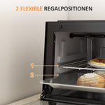 Mini Oven 9L 750W Adjustable Temp 60-Min Timer, Stainless Steel/Black