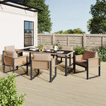 6-Person Garden Dining Set with Armchairs, Polyrattan